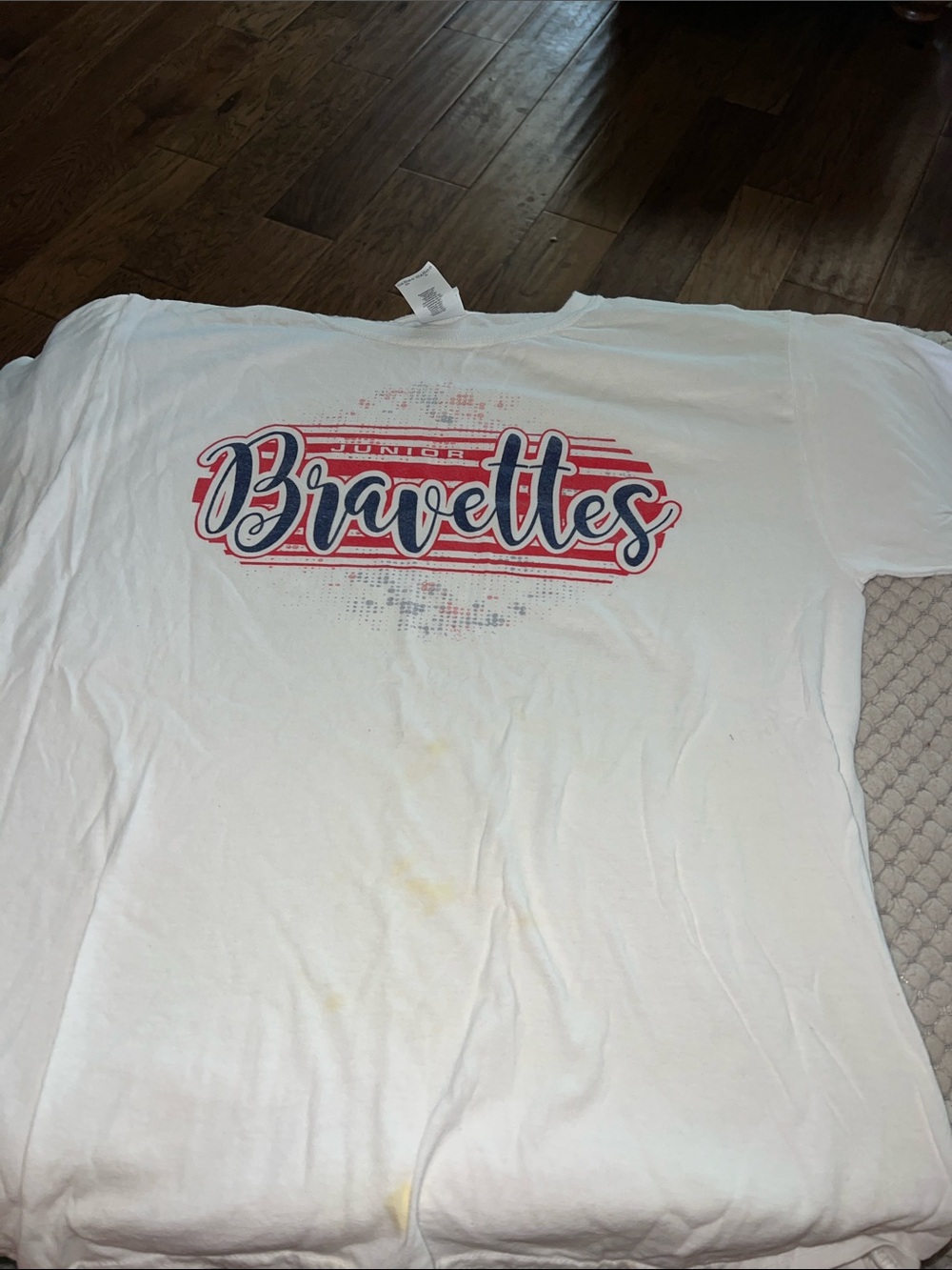 Gildan White Short Sleeve Tee with Red and Blue "Bravettes" Graphic